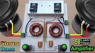 Simple Homemade Powerful Stereo Heavy Bass Amplifier / How to Make Amplifier withTransistor 2SC5200