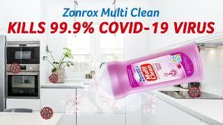 Ang Zonrox Multi Clean, proven by US lab tests na effectively kills 99.9% of the COVID-19 virus!