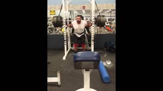 Greek Goliath 855 reverse band squat.