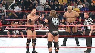 The Rock w/ Triple H & Stephanie McMahon Vs Rikishi w/ "Stone Cold" Steve Austin - RAW IS WAR!