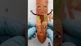 Carrot C-Section - SIAMESE TWINS ALMOST DIED️ #fruitsurgery #cute #foodsurgery