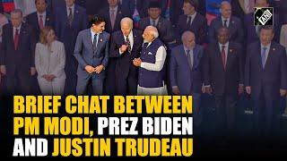 G20 Brasil: Brief chat between PM Modi, Prez Biden and Canadian PM Justin Trudeau during photo op