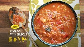 Mom's Roasted Red Pepper Lentil Soup - Cooking With Bridget