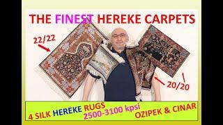 Collection of Finest Turkish Hereke Rugs - 4 Examples of 20/20+ Silk Carpets - 2500-3100kpsi