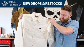 New Drops & Restocks - 13.5oz White Denim & 12oz Wabash Shirts!