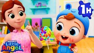 My Sticky Yummy Lollipop | Little Angel | Kids Cartoons & Nursery Rhymes | Moonbug Kids