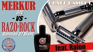 MERKUR 37C vs. RAZOROCK GERMAN SLANT ║ Feat. Ralon / Rasierhobel / Nassrasur // GLATT - RASIERT