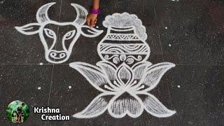 Pongal 2025 special kolam6x4 Sankranthi chukkala muggulumattu pongal kolampongal pot rangoli