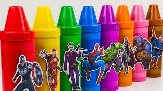 AVENGERS SUPERHERO CRAYON TOYS ASMR Action Figures:Unboxing, Spiderman, Ironman,Hulk,Thor, thanos