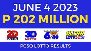 Lotto Result June 4 2023 9pm PCSO