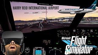 Las Vegas Sunset 737 Approach in VR - Microsoft Flight Simulator with SizzlingPopcorn and PMDG