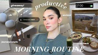 7AM Winter Morning Routine | journal prompts, workout, planning, breakfast ideas, grwm + giveaway!