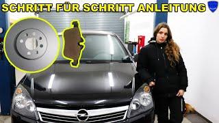 OPEL ASTRA H  BREMSSCHEIBEN + BELÄGE VORNE WECHSELN / TAUSCHEN  SCHRITT FÜR SCHRITT ANLEITUNG