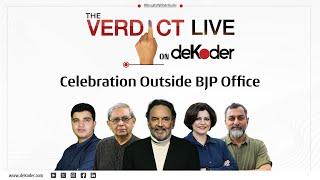 #ResultsWithdeKoder | Celebrations Outside BJP Office as Early Trends Show the Party in Lead