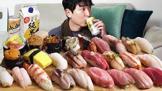 Delicious Sushi!! Happy Evening MUKBANG REALSOUND ASMR EATINGSHOW