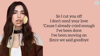 Dua Lipa - IDGAF Lyrics