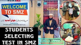 Students selecting test in smz mobile repairing institute || mobile repairing course in Pakistan 