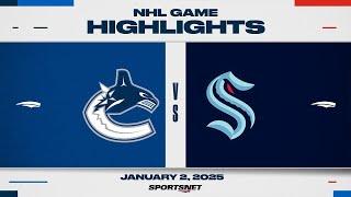 NHL Highlights | Canucks vs. Kraken - January 2, 2025