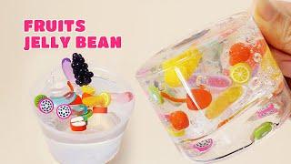 후르츠 젤리빈 / 슬라임 / 슬라임리뷰 / FRUITS JELLY BEAN /slime / フルーツジェリービーン / スライム / asmr / satisfying / 팔레트슬라임