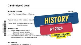 History O level Paper 2024 | Paper review | Pakistan Studies 2059/1 | WS Studio | June 2024