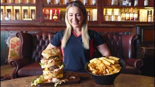 Revolution's Viral Mega-Burger Challenge... and a few chips.