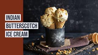 Indian Butterscotch Ice Cream - No Churn Ice Cream, Eggless! No Machine Needed!