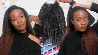How to Blend Black Natural Hair With an Ombre Half Wig | HerGivenHair & Cécred First Impression