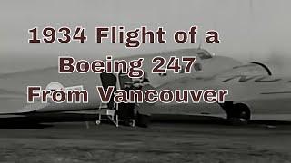 United Airlines Boeing 247 NC13364 takes off from Vancouver Airport (#YVR) July 1st 1934