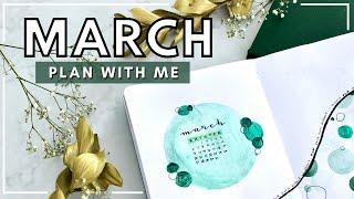 BEGINNER WATERCOLOUR BULLET JOURNAL THEME: March Plan With Me 2022 - Easy Theme Ideas|CREATEWITHCAIT