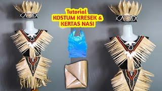 Cara membuat baju costum karnaval 17 agustus dari kresek dengan kertas nasi adat unik sederhana