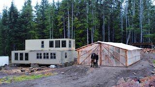 Couple Builds 20x30 BUSHCRAFT GREENHOUSE (part 3) | FINAL PROJECT For Off Grid w/ Jake and Nicolle