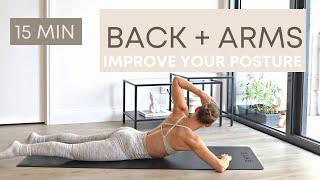 15 MIN IMPROVE YOUR POSTURE BACK + ARMS workout | Posture correction exercises