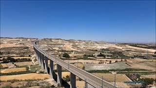 AVE S103 Siemens Velaro E 300 km/h on viaduct - Spain 