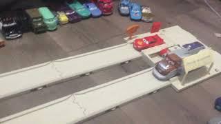 Cars on the road salt flats super speed play set super speed mater vs road trip lightning McQueen