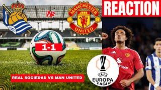 Real Sociedad vs Manchester United 1-1 Live Europa League UEL Football Match Score Highlights Vivo