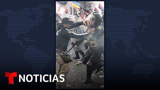 Marcha en apoyo al presidente de Perú termina en violencia #Shorts | Noticias Telemundo