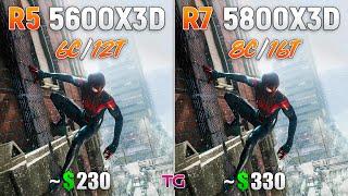 Ryzen 5 5600X3D vs Ryzen 7 5800X3D - Test in 10 Games