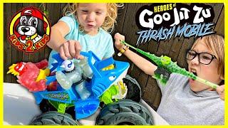 Goo Jit Zu THRASHMOBILE Battle & Rescue! (Kids Play With Goo Shifters & Transforming Monster Truck)
