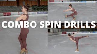 COMBO SPIN DRILLS, TIPS & MISTAKES - Camel, Sit & Scratch Spin | How To Figure Skate