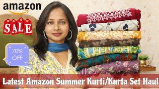 Latest Amazon Summer Kurti/Kurta Set Haul | Amazon Embroidered Cotton Kurta Set Haul | Ranjana R