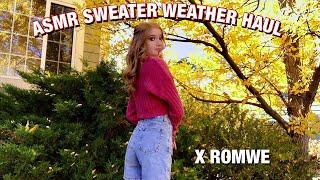 ASMR ~ Sweater Weather Fall Clothing Haul x ROMWE