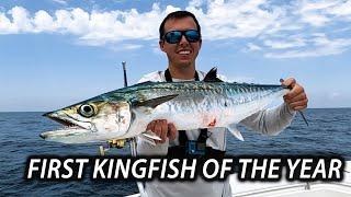 Catching Bait on Sabiki Rigs and Slow Trolling for our First Kingfish of the Year!