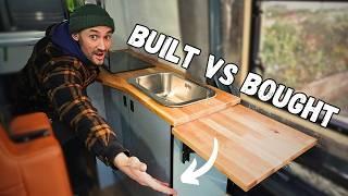 Can we BUILD a Camper Van Kitchen CHEAPER than buying one? PT 2 Solid OAK Worktops