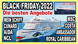 KREUZFAHRTEN zu BILLIG Preisen  BLACK FRIDAY 2022! Ein Überblick (AIDA, MEIN SCHIFF, MSC, COSTA...)