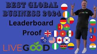 Best Global Business and Company with LiveGood Leaderboard Proof