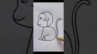 Monkey drawing #shorts #monkey #art #youtubeshorts #trending