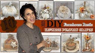 10 DIY Fall Rustic Farmhouse Pumpkin Crafts | DIY Mega Fall Pumpkin Crafts 2023 | Favorite Fall DIYs