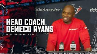 DeMeco Ryans speaks to the media following Week 1 Win