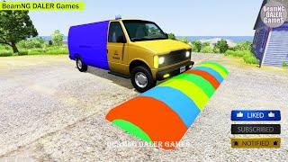 Cars vs Massive Magic Color Speed Bumps – BeamNG.Drive - Beamng DALER Games #