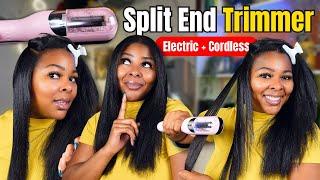 How to use a Split End Trimmer for SMOOTH & SHINY Natural Hair | DETAILED TUTORIAL